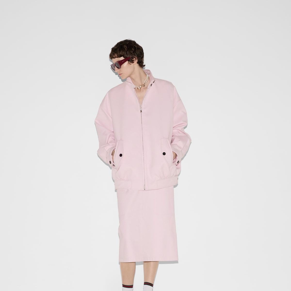 Cotton canvas delavé bomber jacket - 6