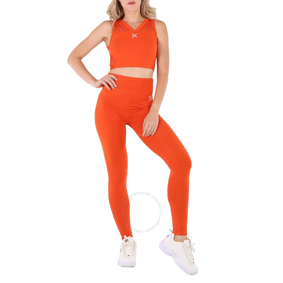 Kenzo Ladies Logo-print Orange Sports Bra - 6