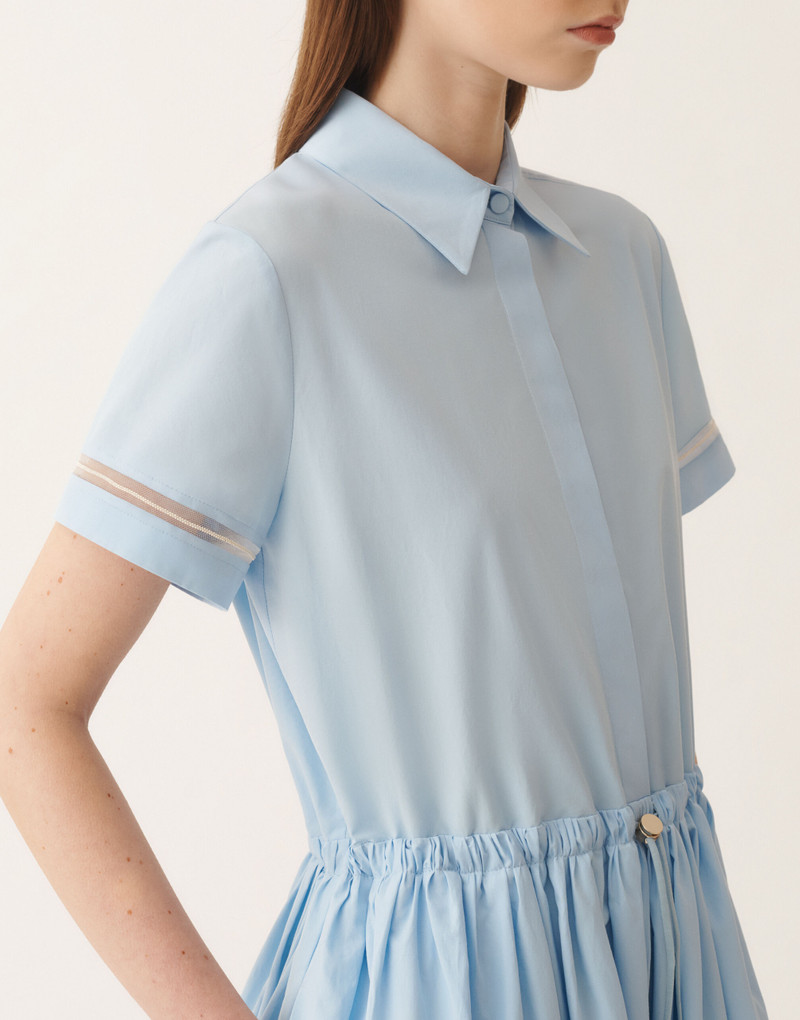 Sky blue poplin polo dress 5