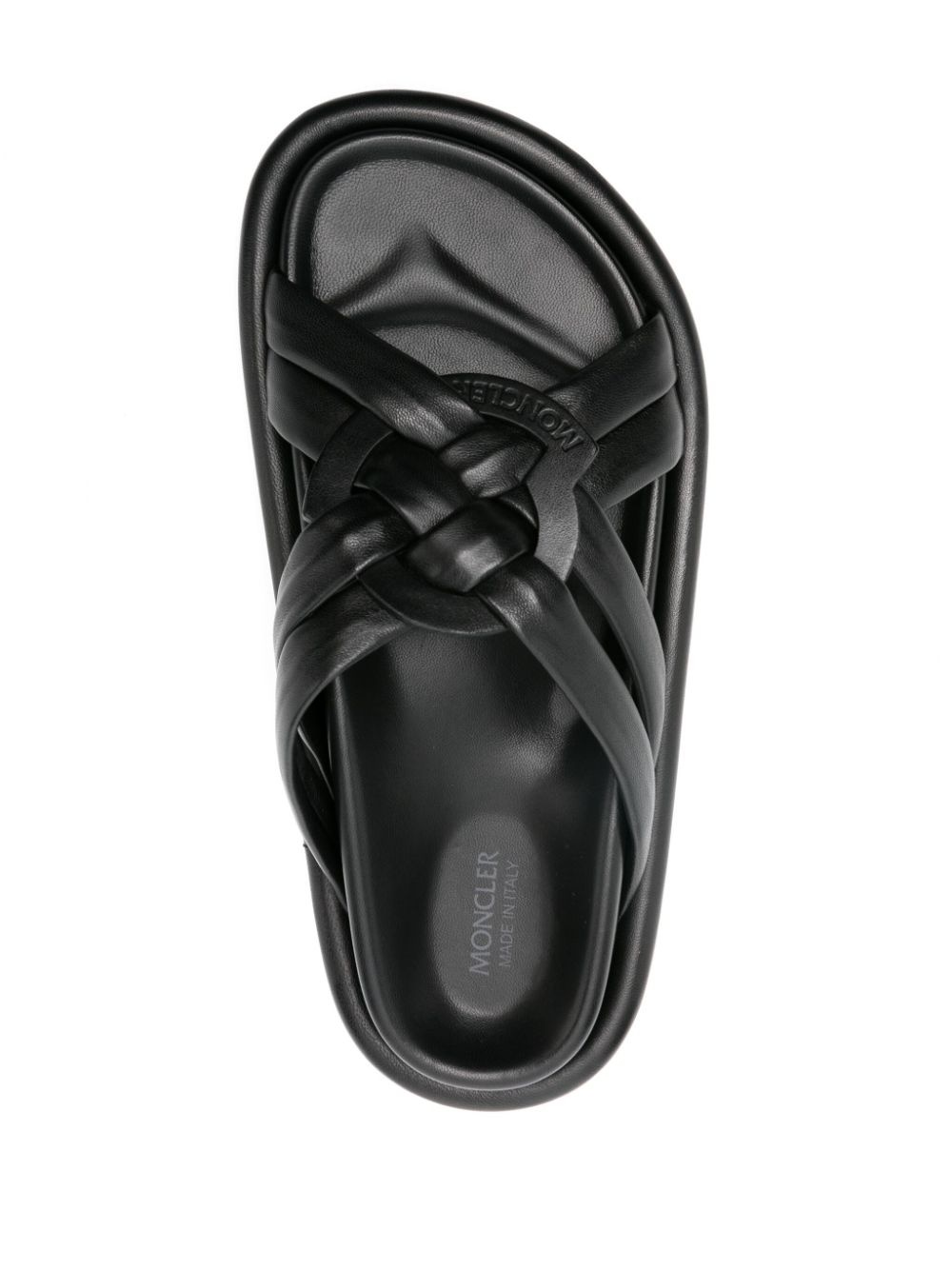 Bell crossover-strap leather slides - 4