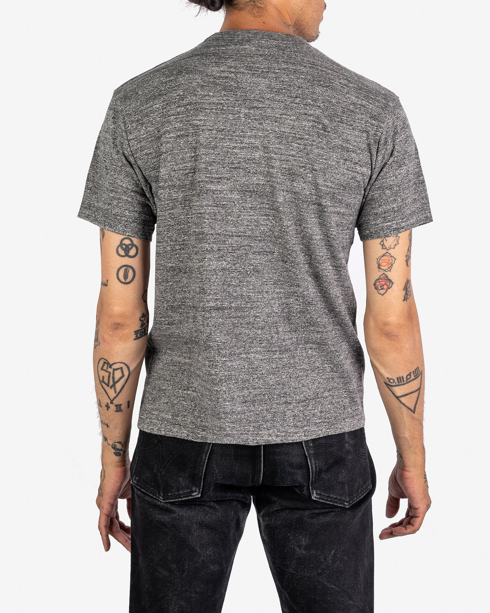 IHT-1610-GRY 6.5oz Loopwheel Crew Neck T-Shirt - Marl Grey - 3