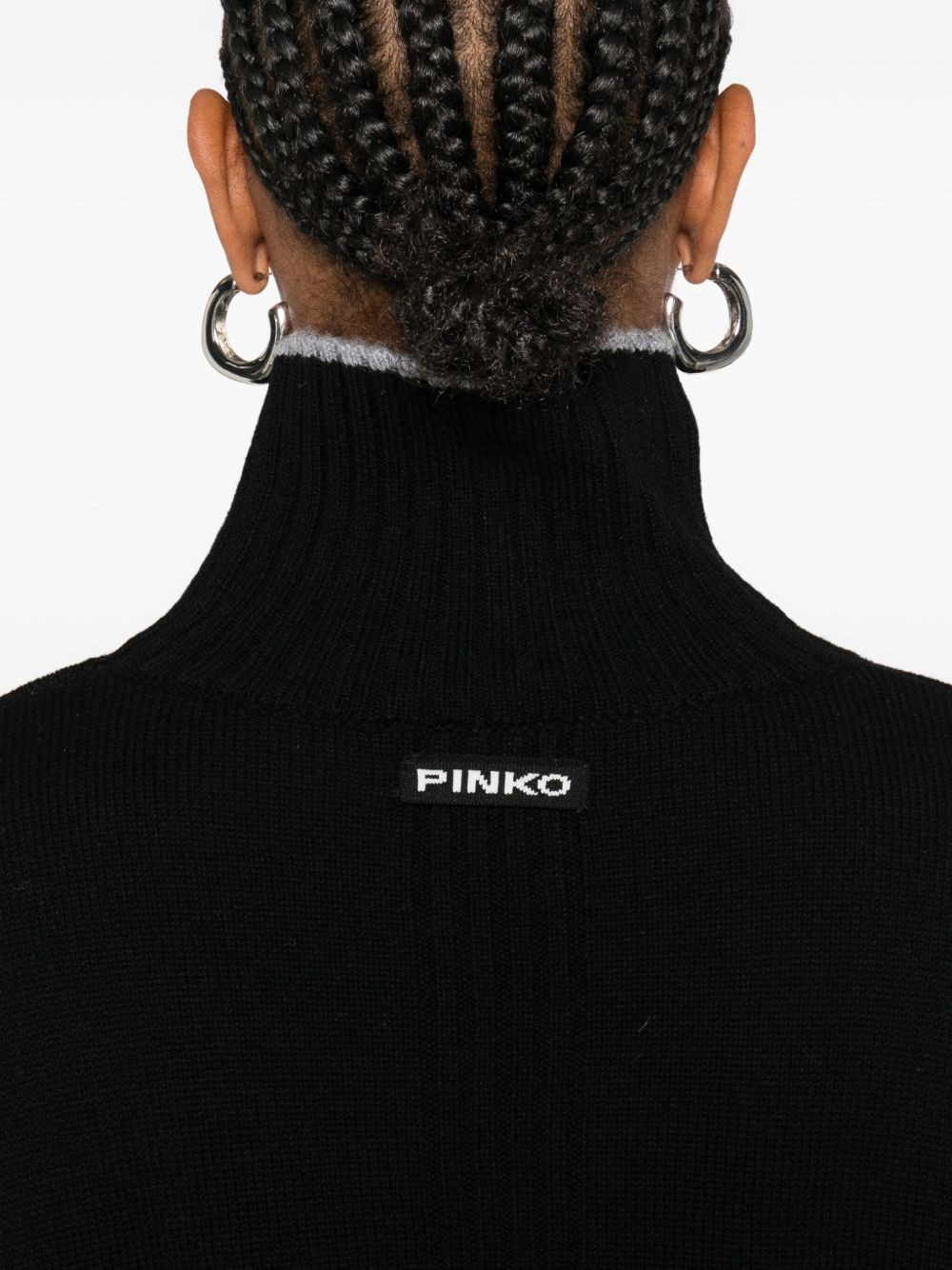 high-neck cropped sweater - 5