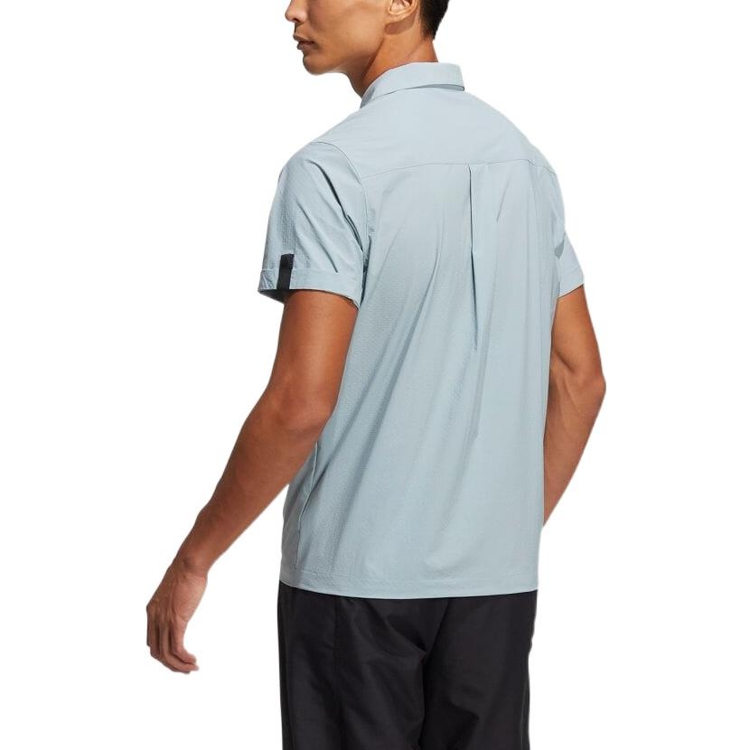 Men's adidas Solid Color Casual Short Sleeve Magic Grey Shirt H64632 - 3