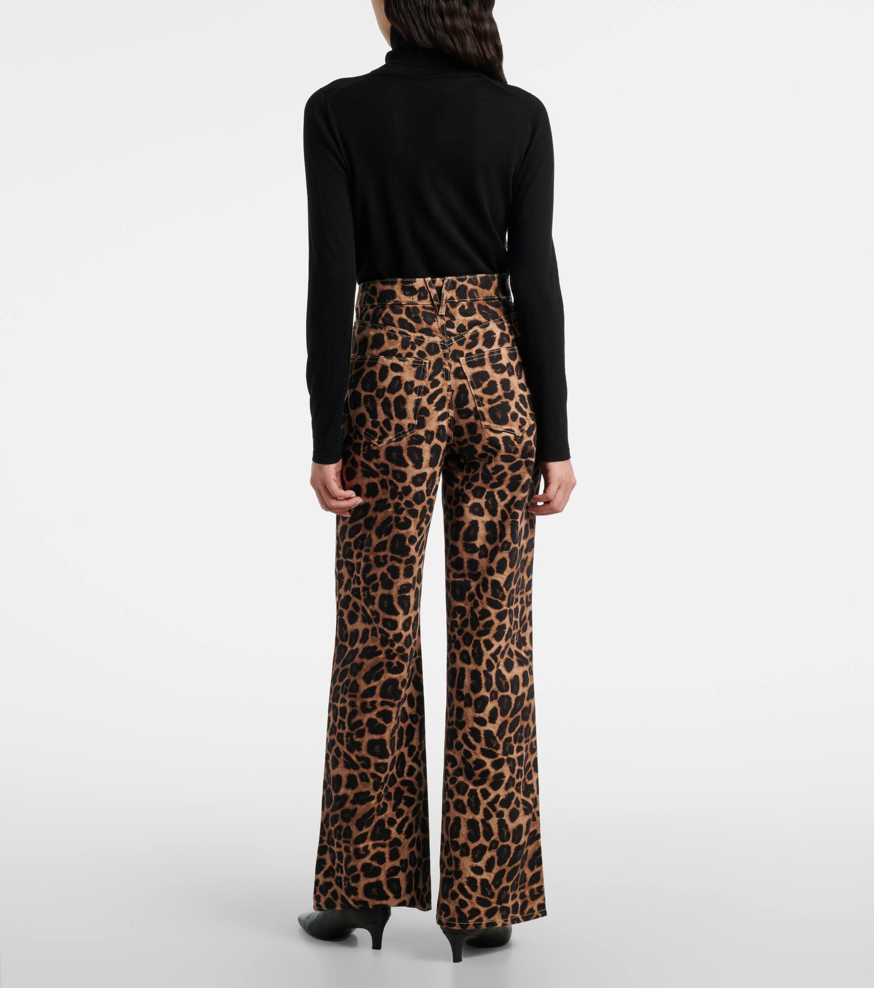 Leopard-print high-rise wide-leg pants - 3