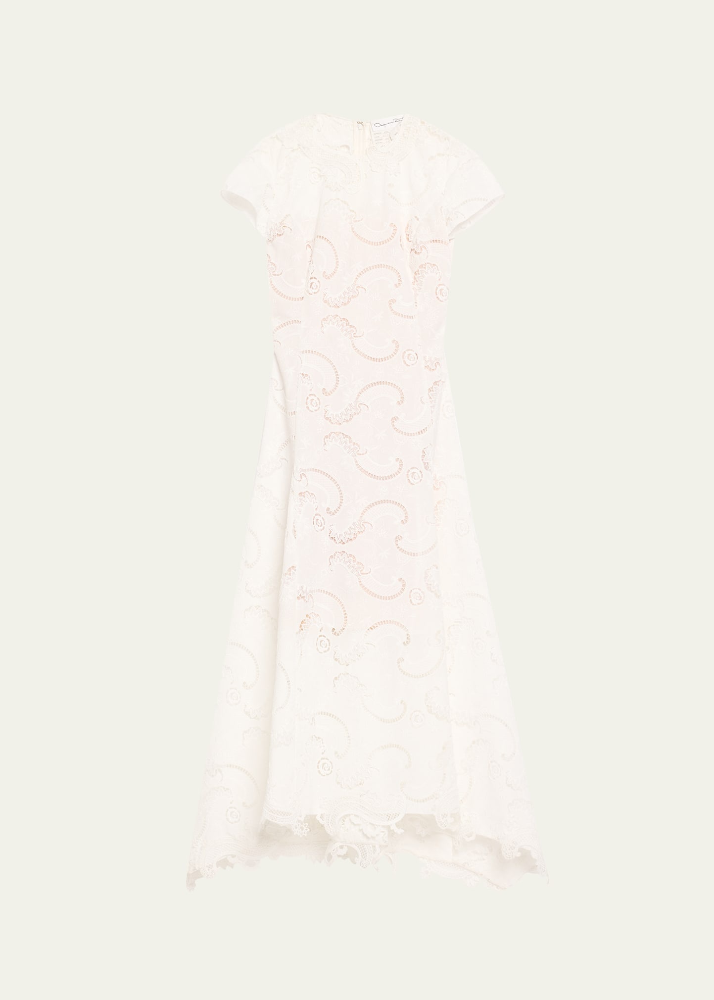 Scroll Guipure Lace High-Low Day Dress - 1