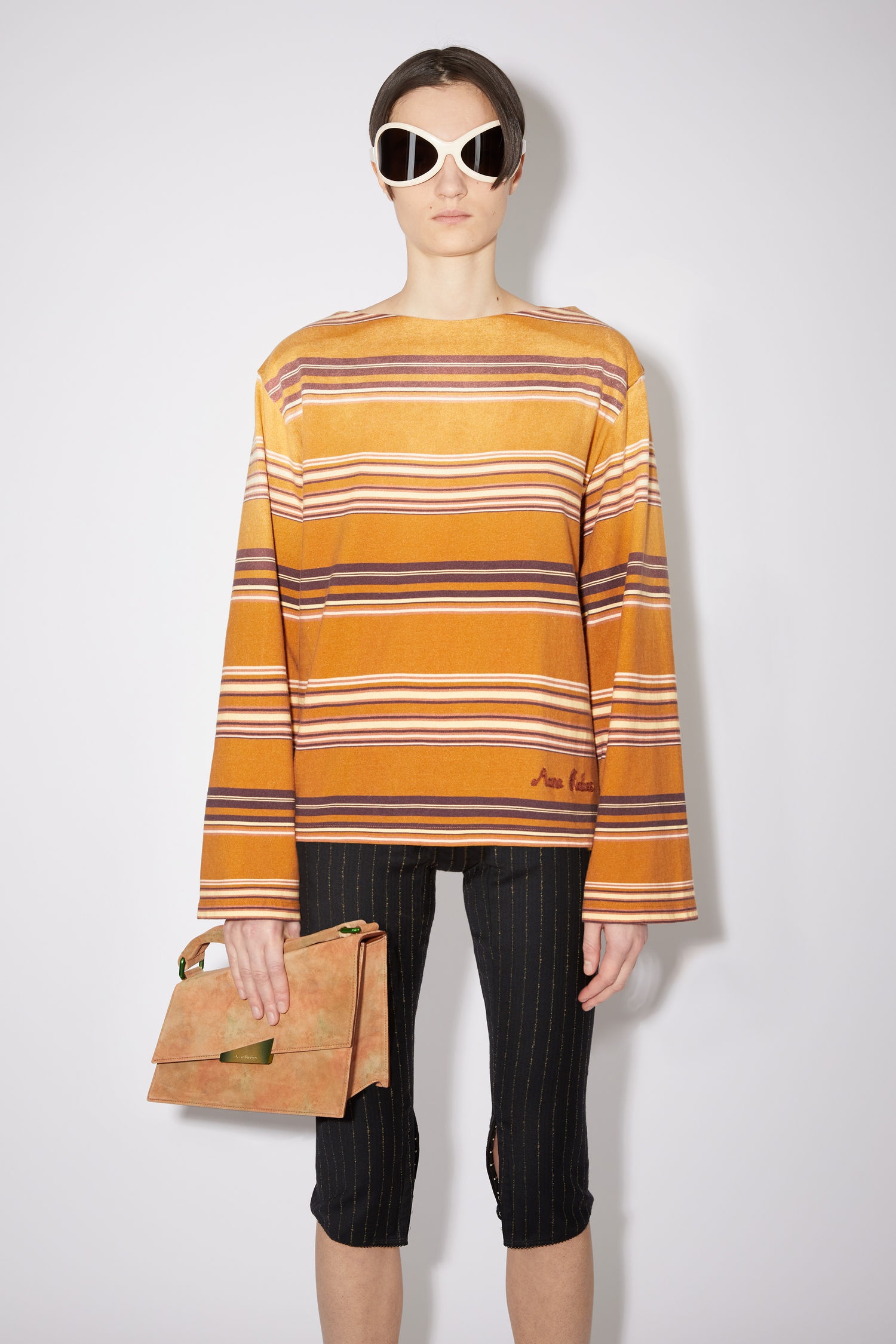 Striped t-shirt - Rust orange - 2