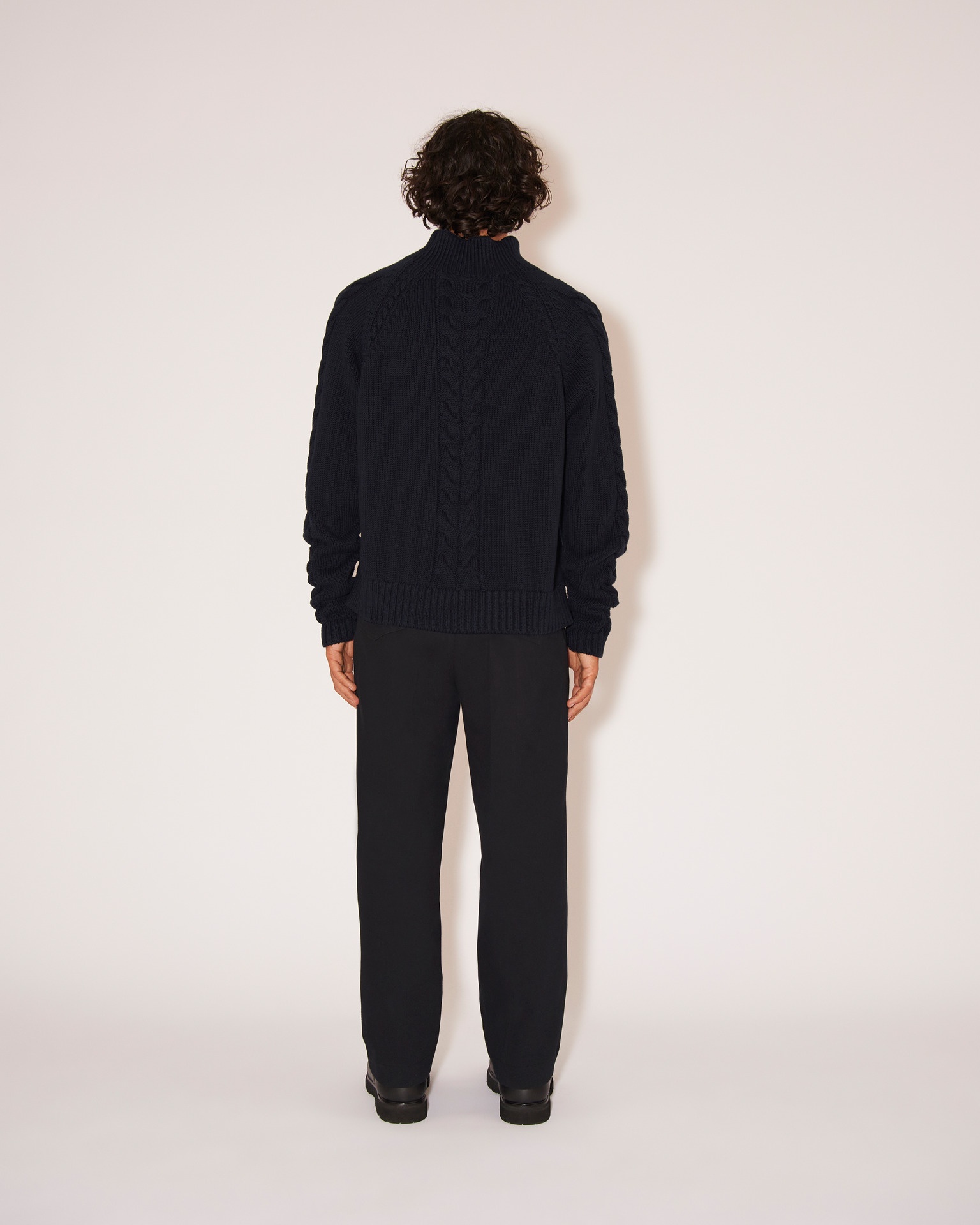 ELON - Cavalry-twill relaxed pants - Ink - 4