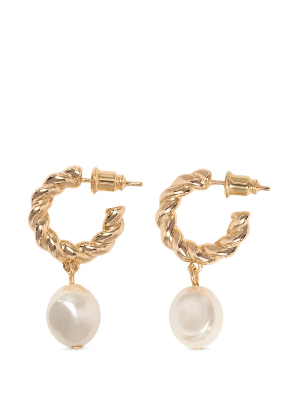 faux-pearl twisted-detail earring - 1