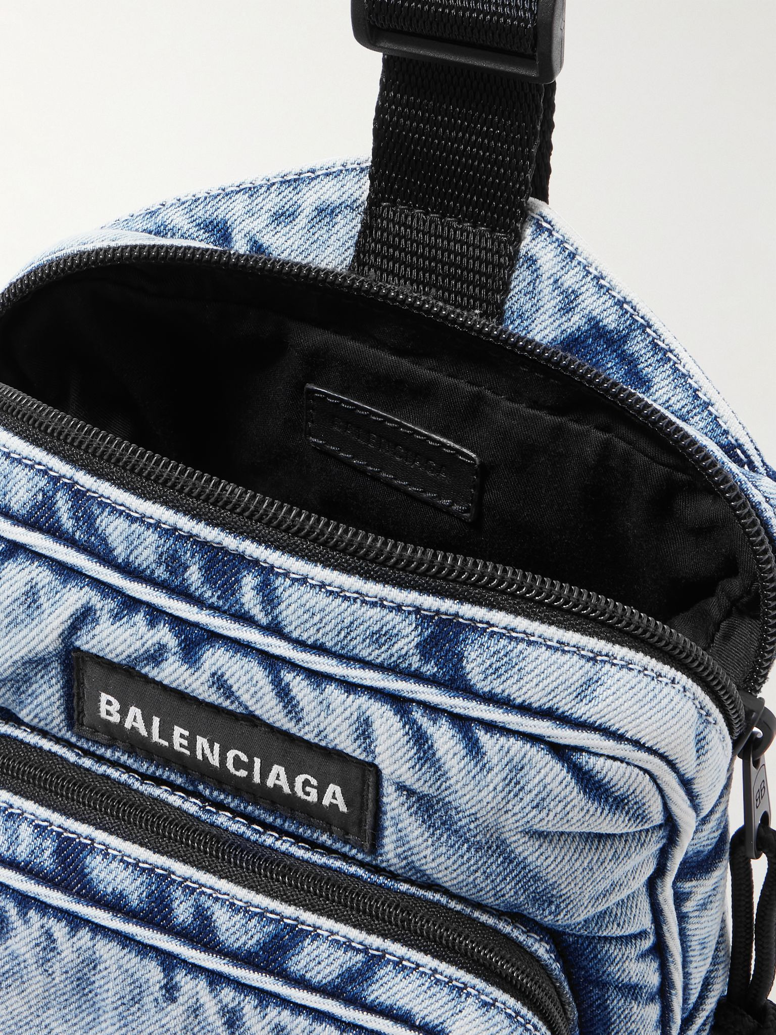 Explorer Logo-Appliquéd Nylon-Twill Messenger Bag Blue - 5
