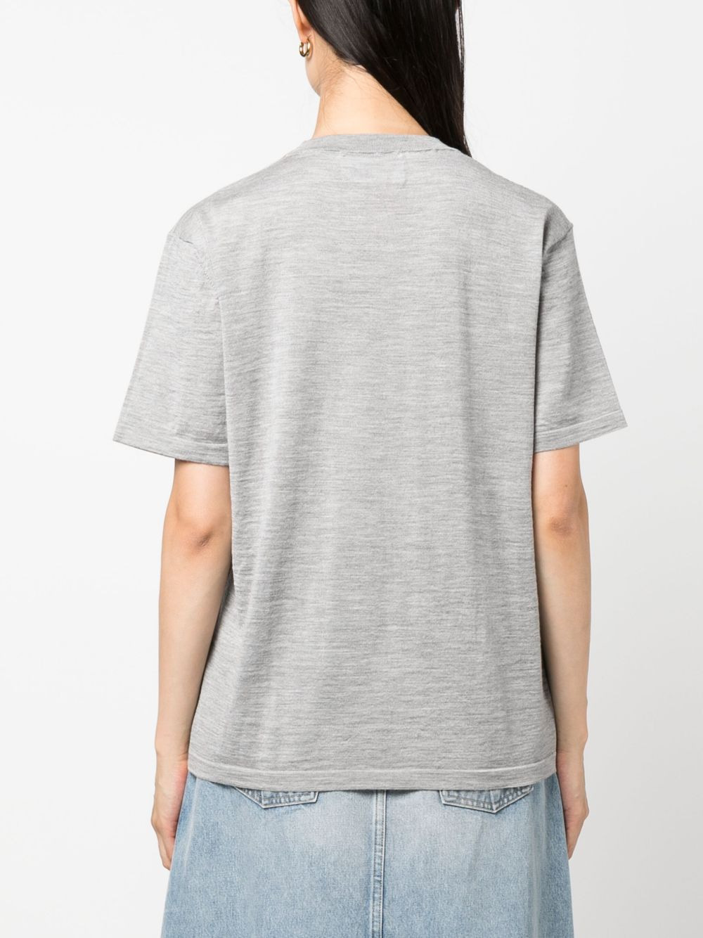 mélange wool-blend T-shirt - 4