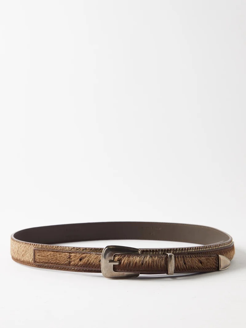 Minimal Western calf hair belt - 5