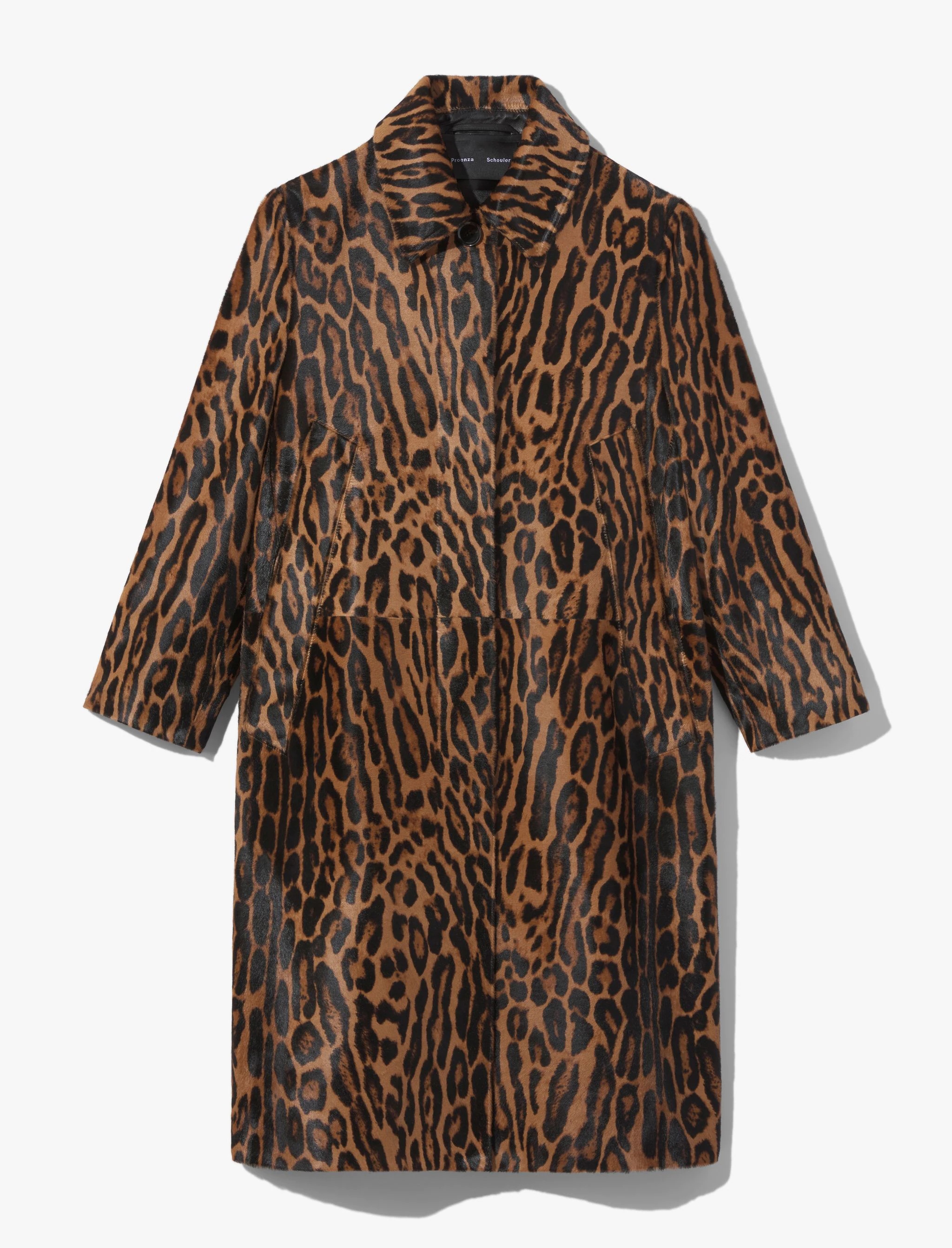 Leopard Printed Haircalf Coat - 1