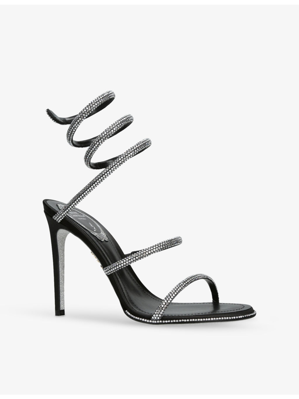 Cleo 105 Crystal-Embellished Satin Heeled Sandals - 3