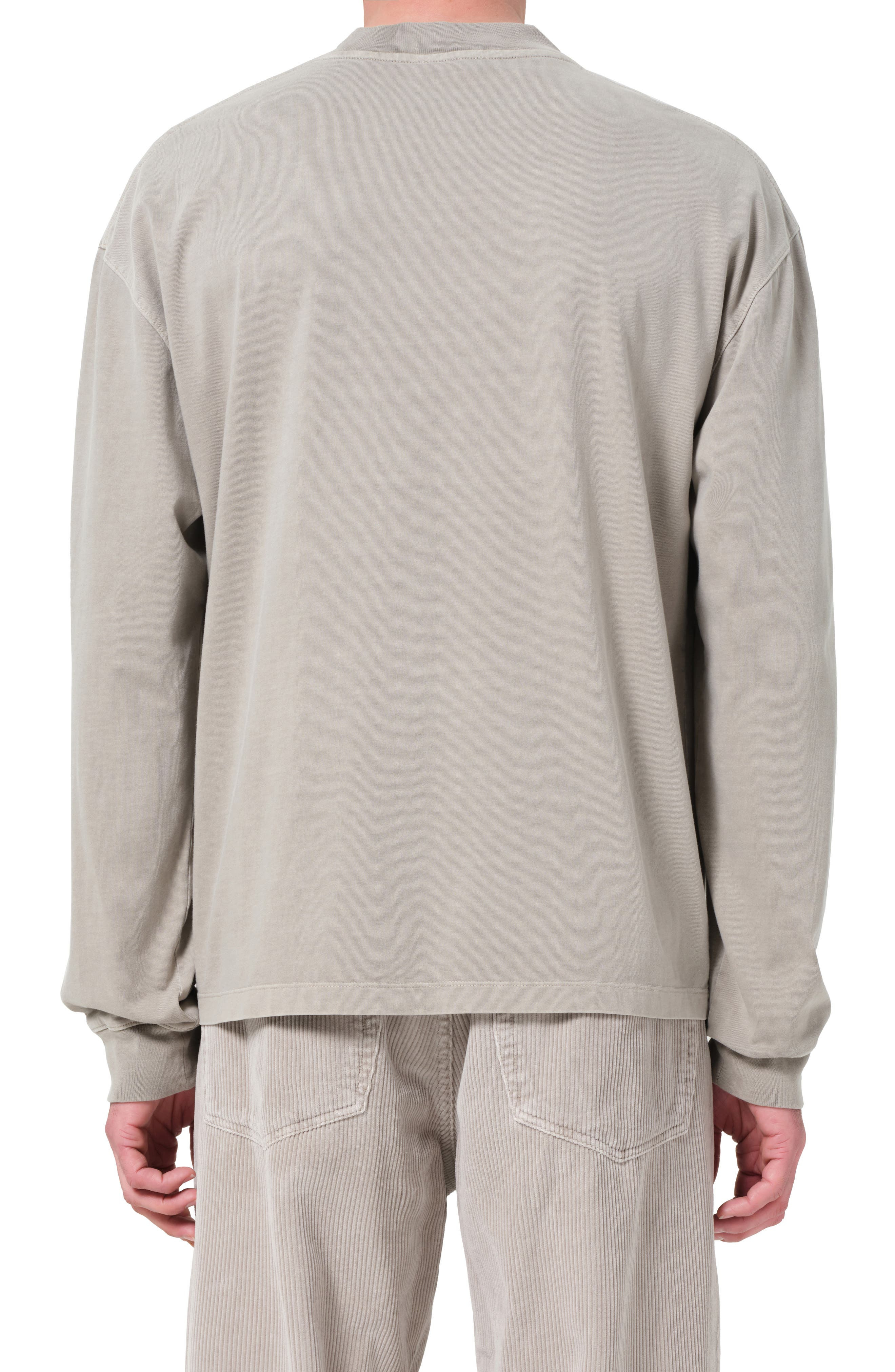 AGOLDE Asha Long Sleeve Cotton T-Shirt in Wicker Medium Dark Grey at Nordstrom - 2