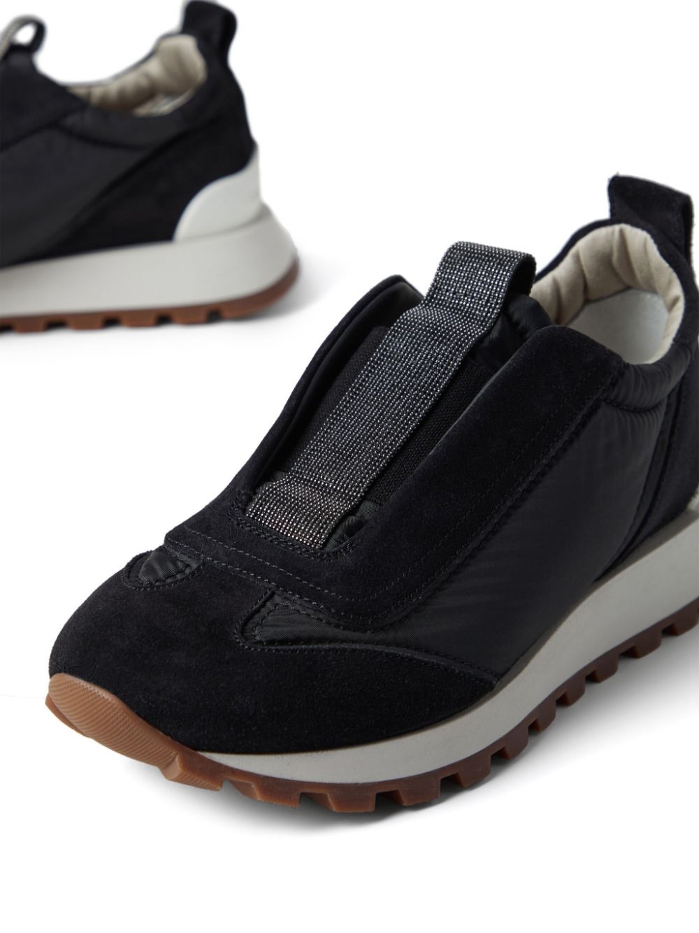 monili-embellished slip-on sneakers - 4