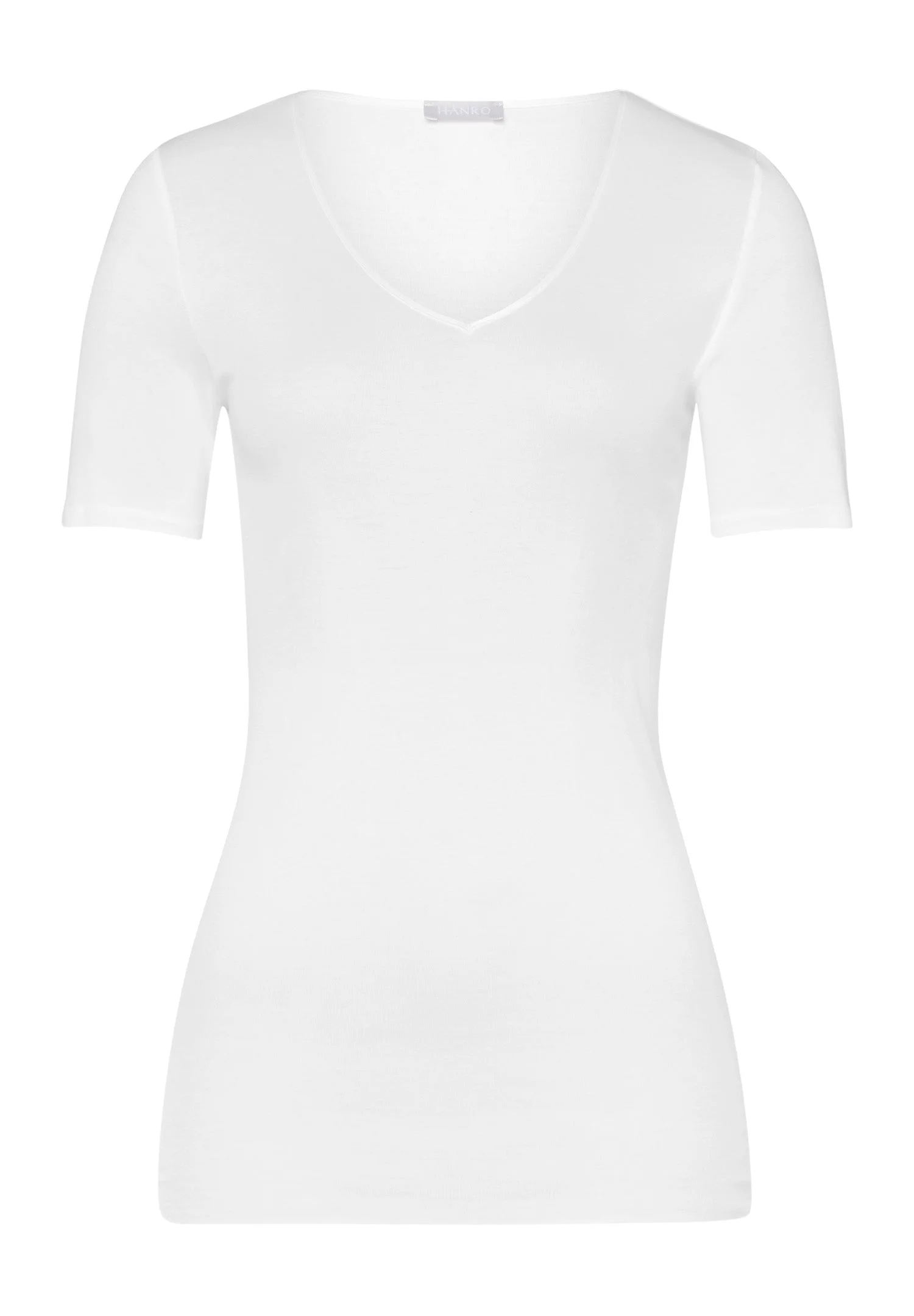 Cotton Seamless Fitted Cotton V-Neck Top - 1
