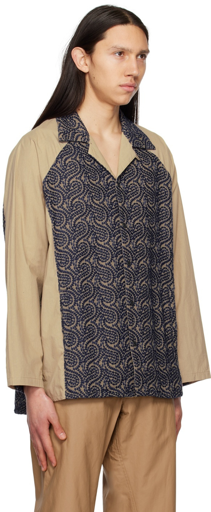 NICHOLAS DALEY Beige Embroidered Shirt outlook