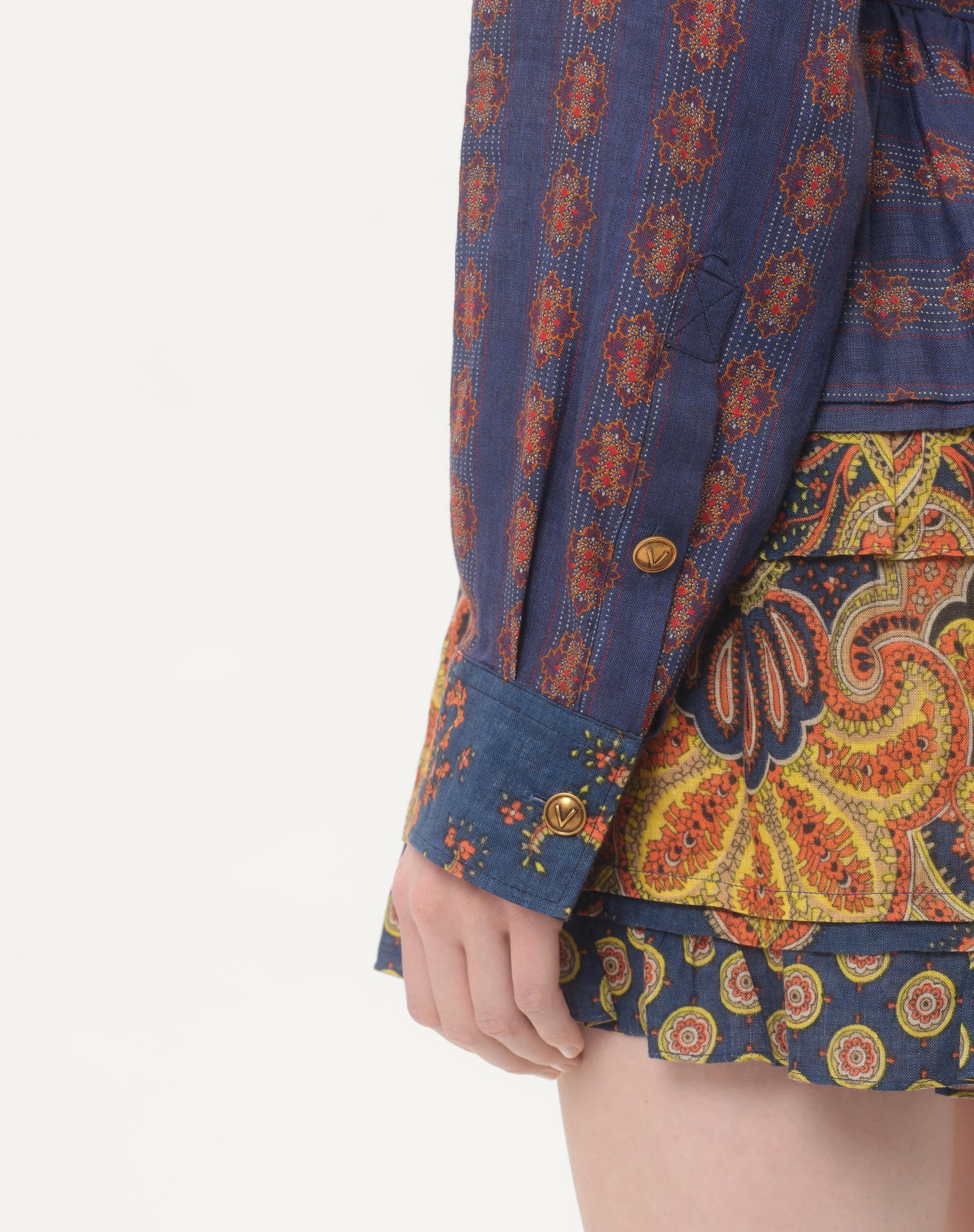 SHIRT IN LINO PAISLEY MEDAGLIONI VOYAGE IMAGINAIRE - 4