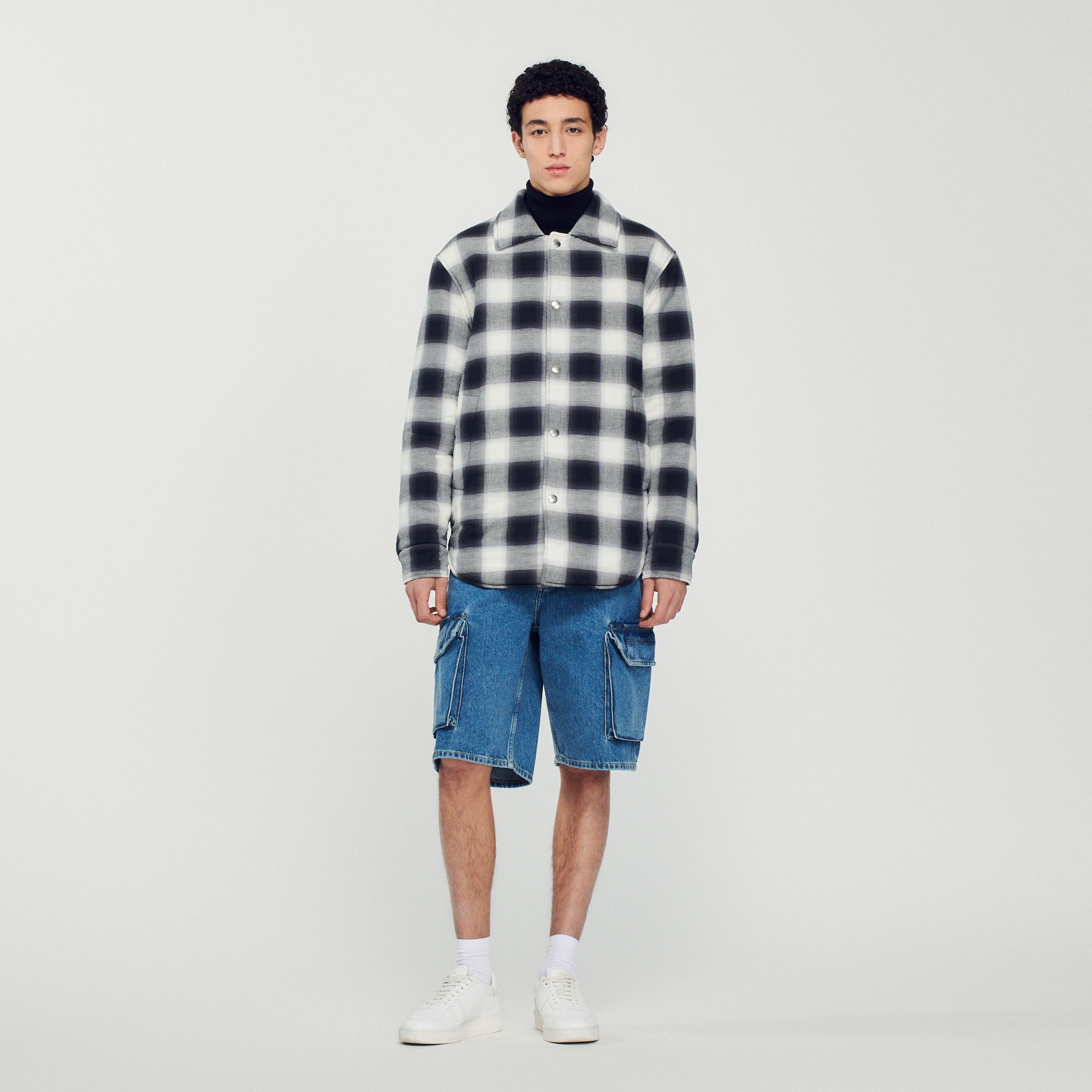 Quilted checked jacket - 3