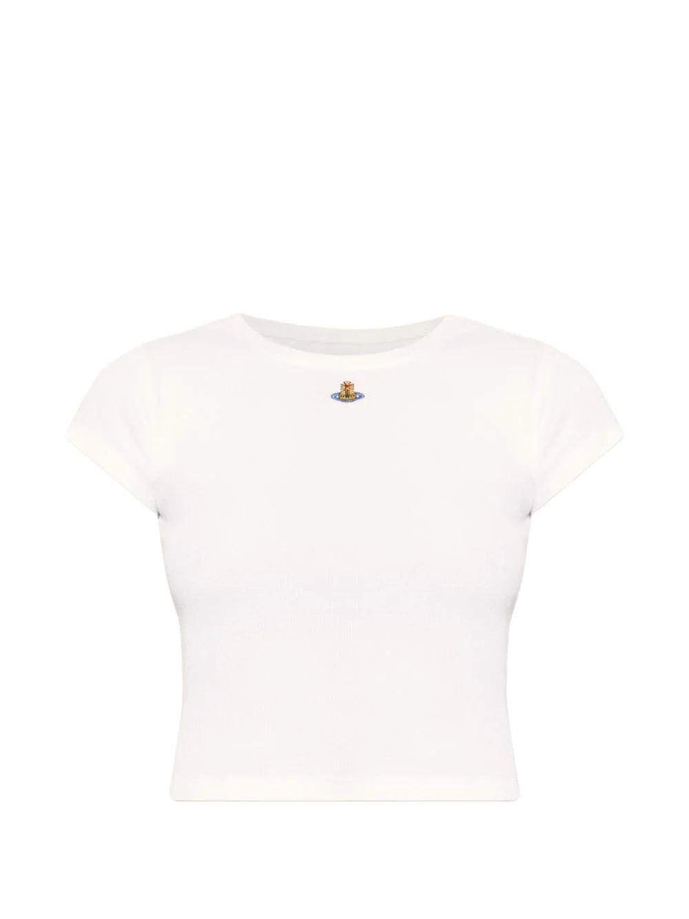 Orb-embroidered ribbed T-shirt - 1