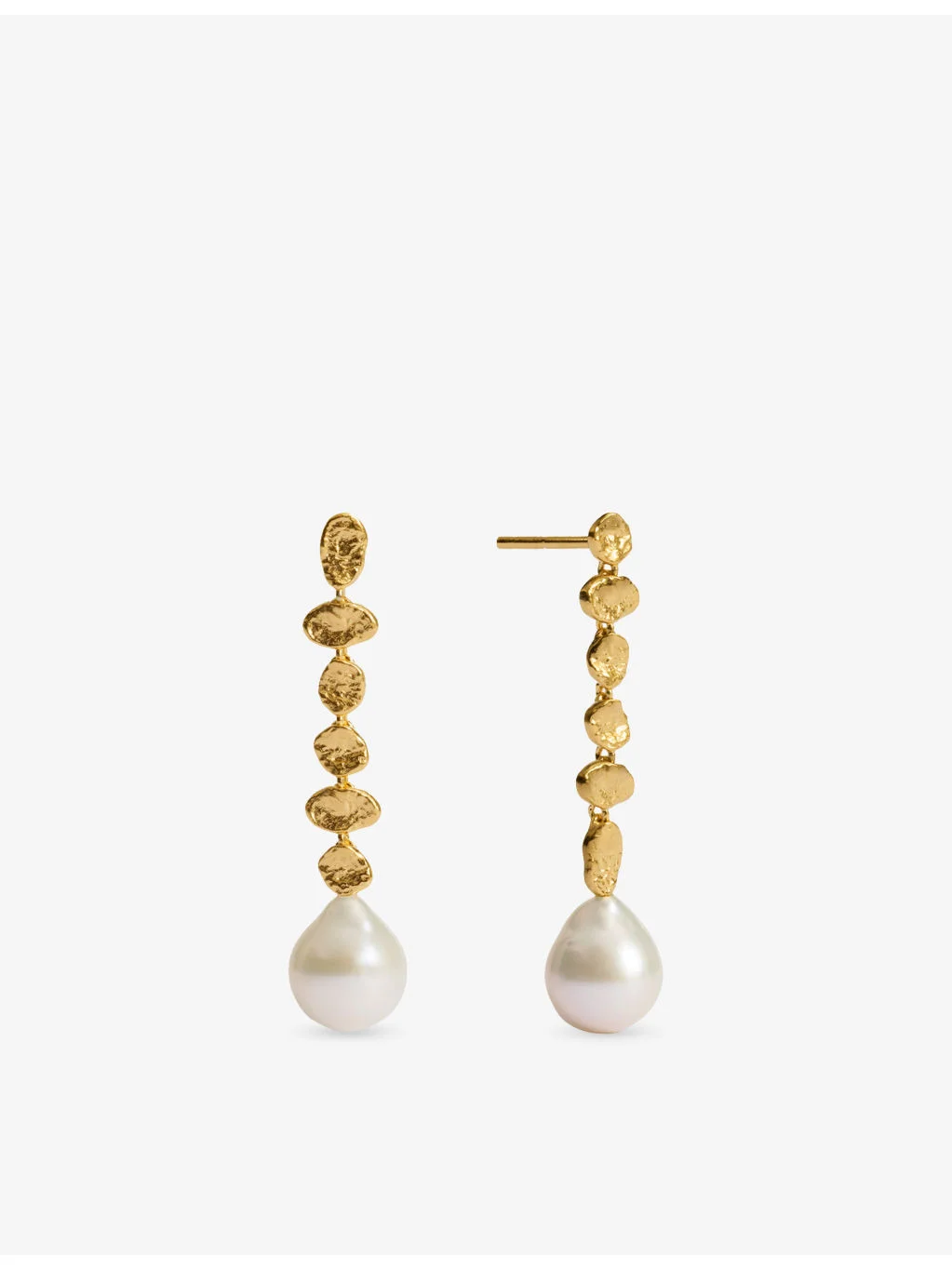 Capri Baroque Pearl 18ct Yellow Gold Vermeil Drop Earrings - 1