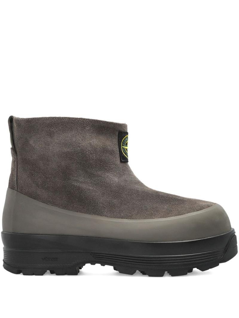 suede logo-patch ankle boots 1