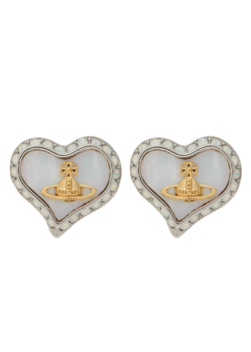 Vivienne Westwood Petra Heart Crystal-embellished Stud Earrings 1