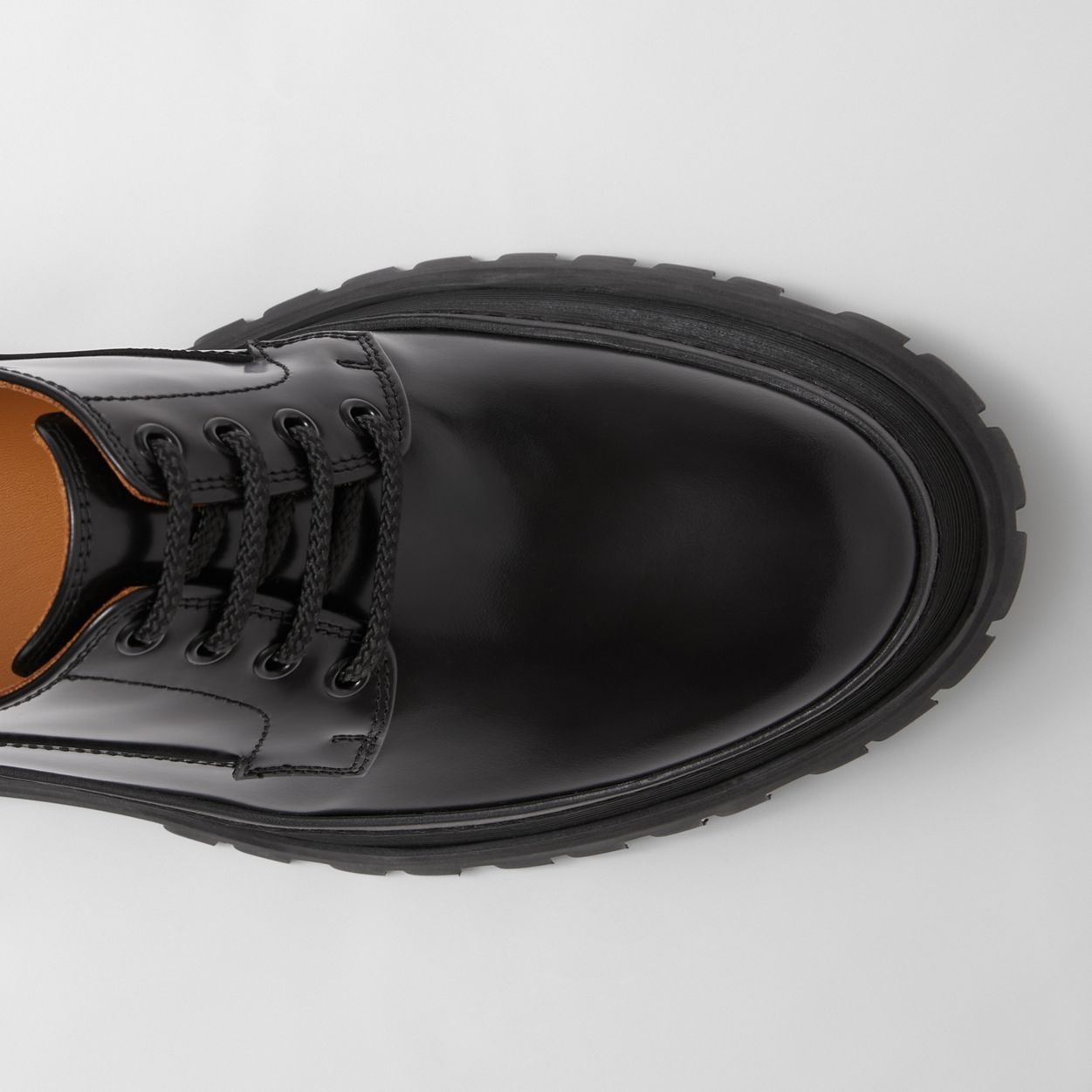 Logo Detail Leather Derby Shoes - 3