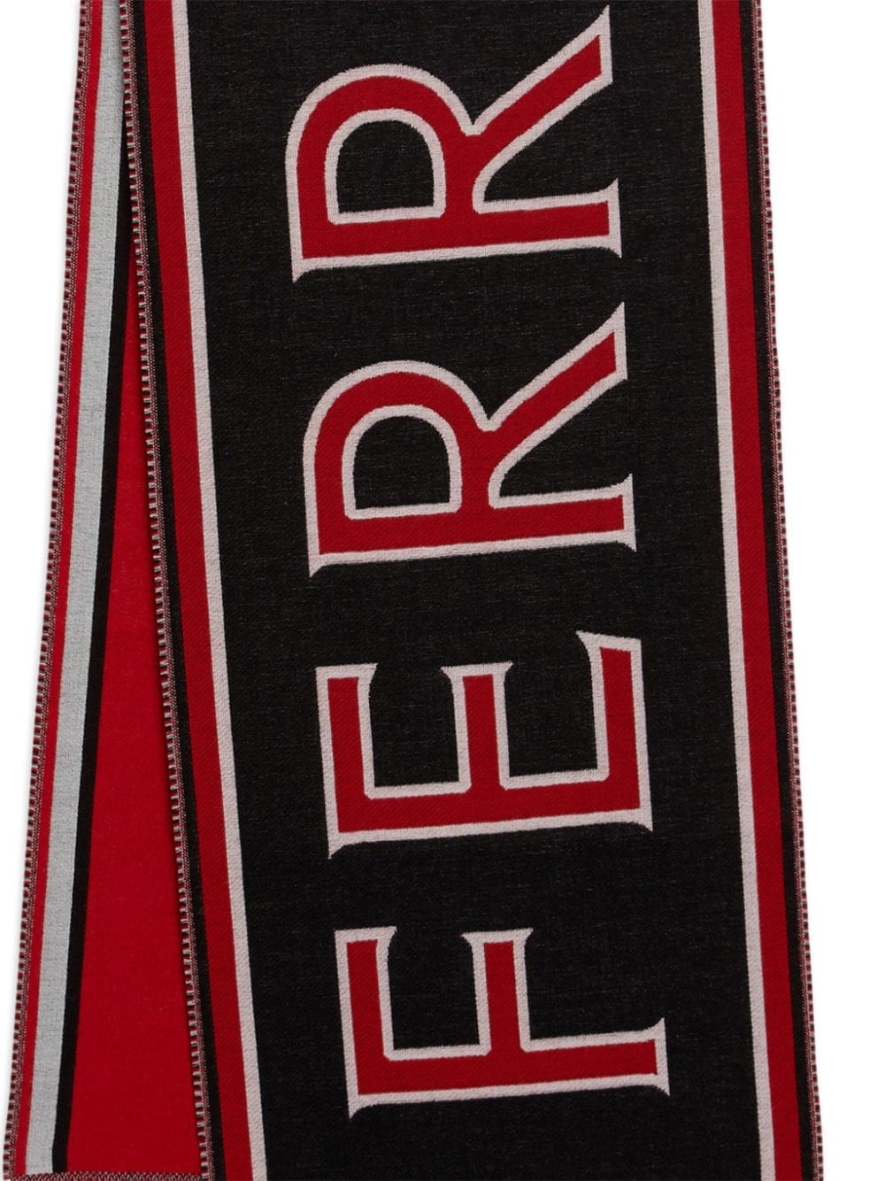 logo-knitted wool scarf - 3