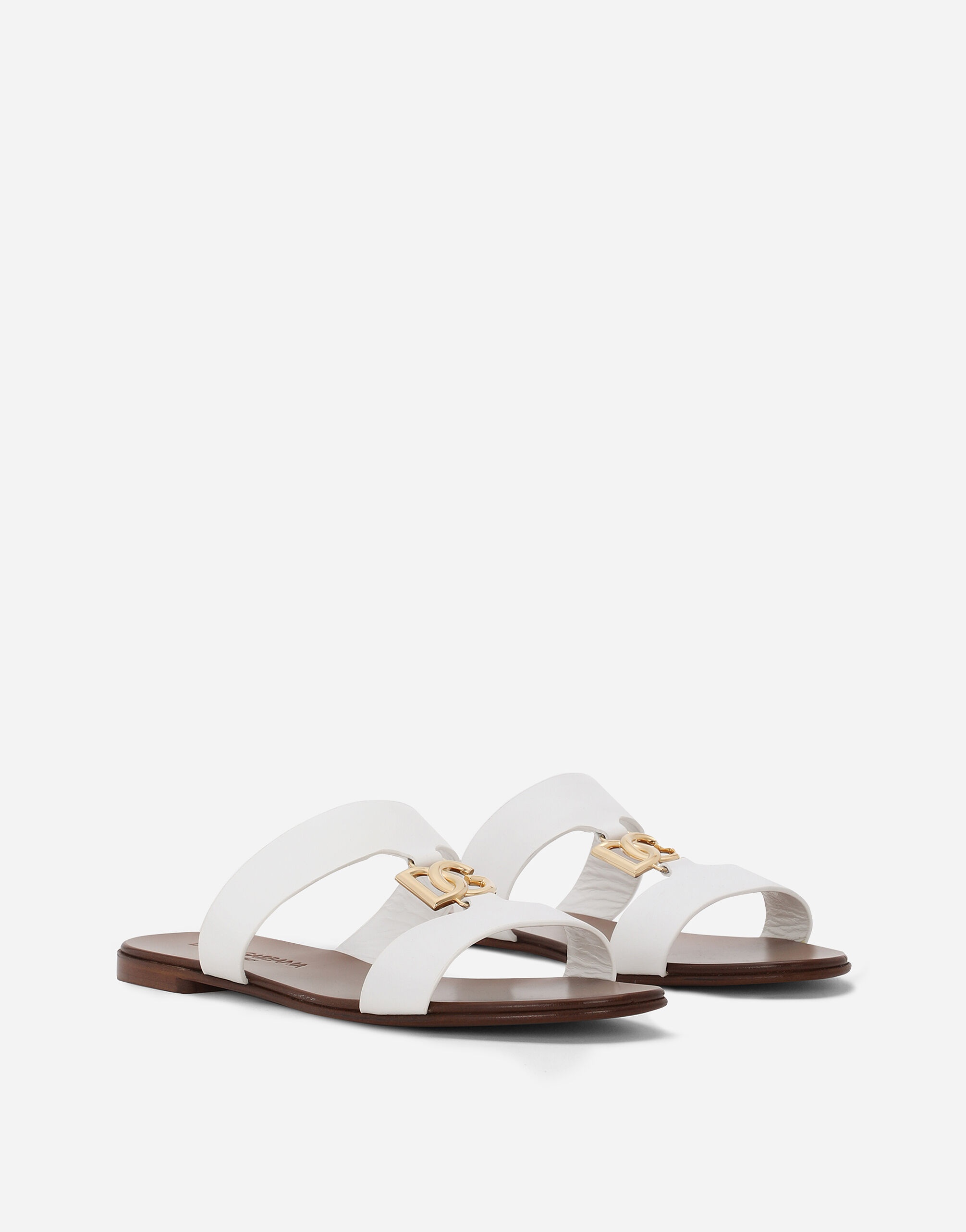 Calfskin sliders with DG logo - 2