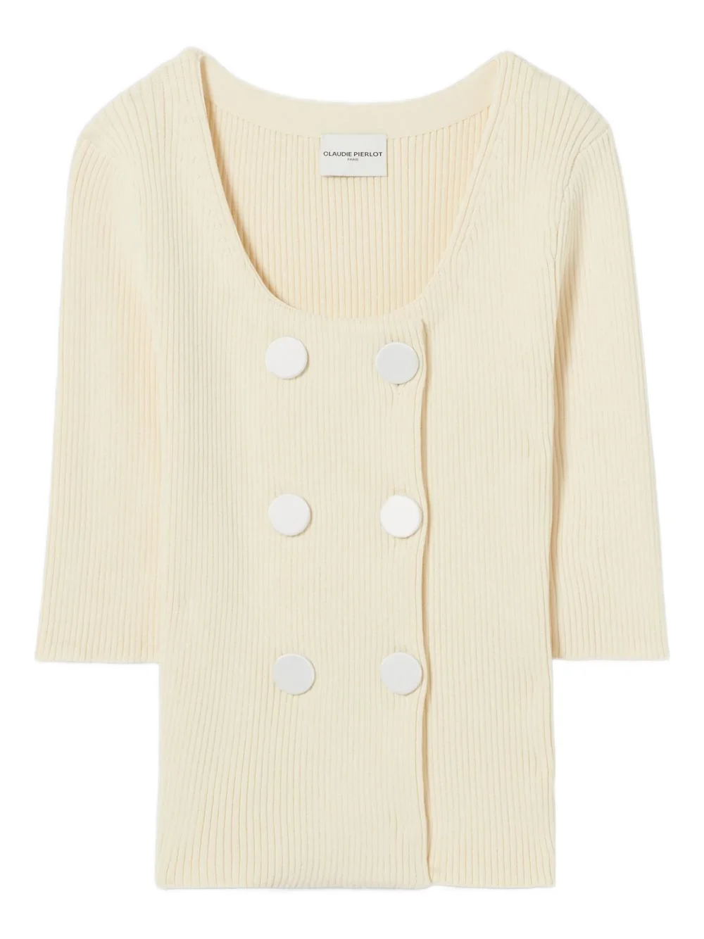 button ribbed cardigan - 1