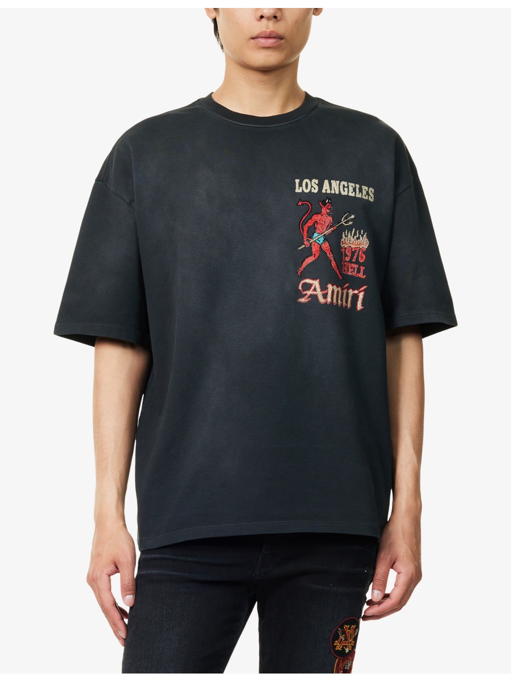 Crystal-Embellished Sinners Cotton-Jersey T-shirt - 3