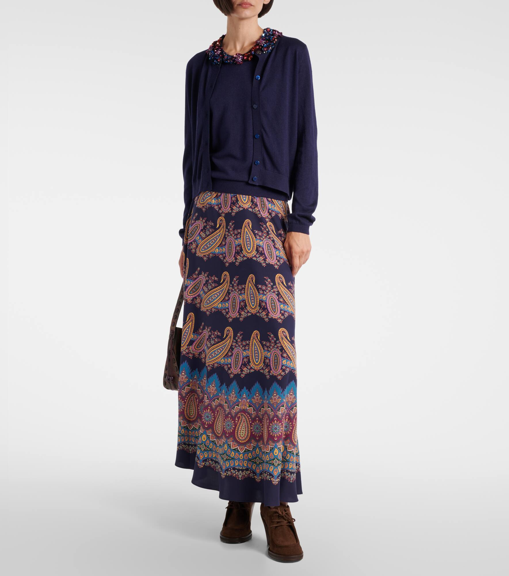Embellished silk and cashmere top - 2