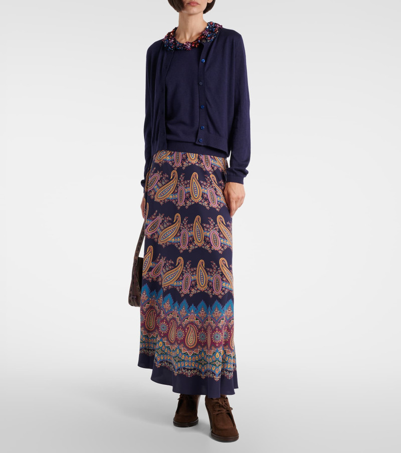 Etro Embellished silk and cashmere top outlook