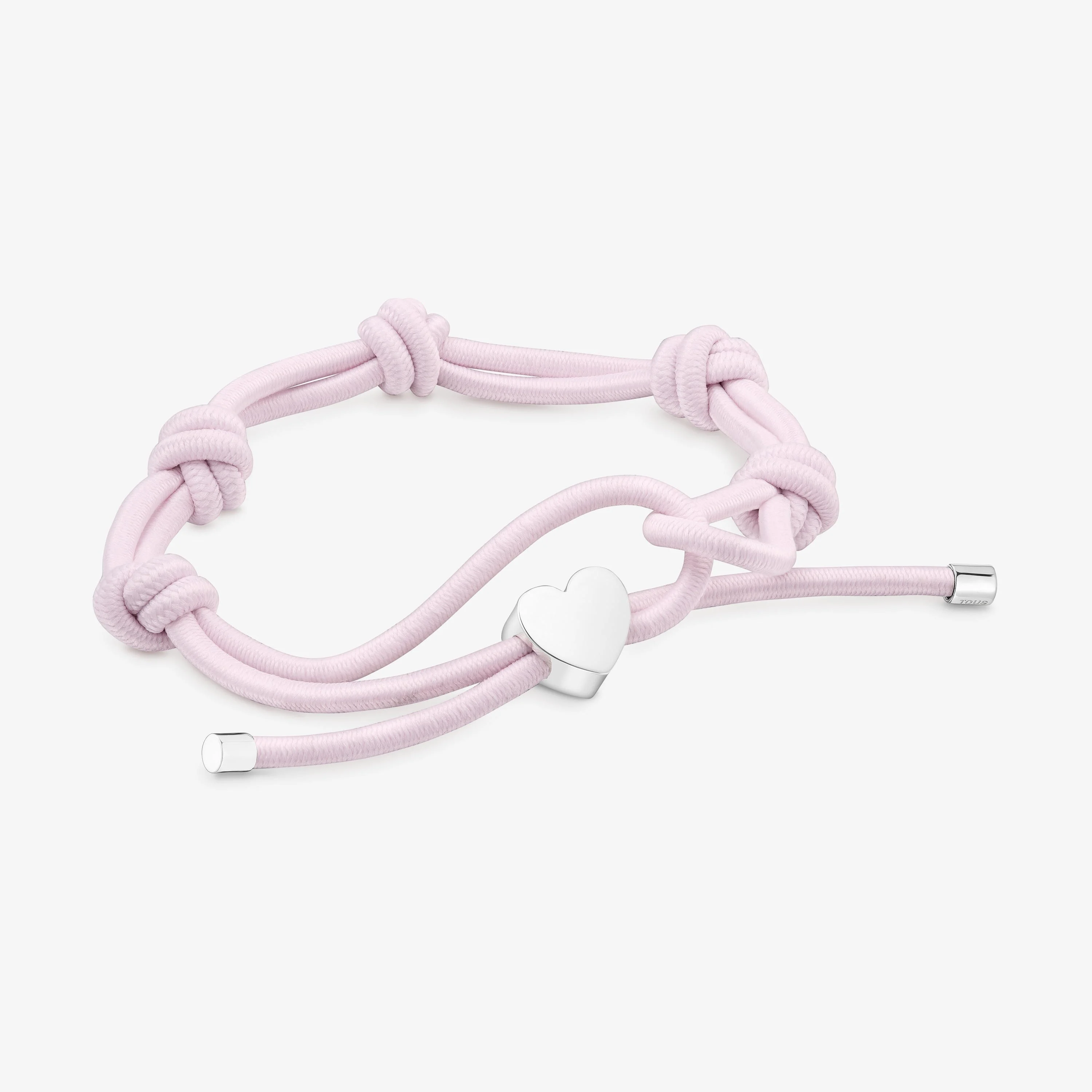 Pink elastic Bracelet and silver heart Sweet Dolls - 1