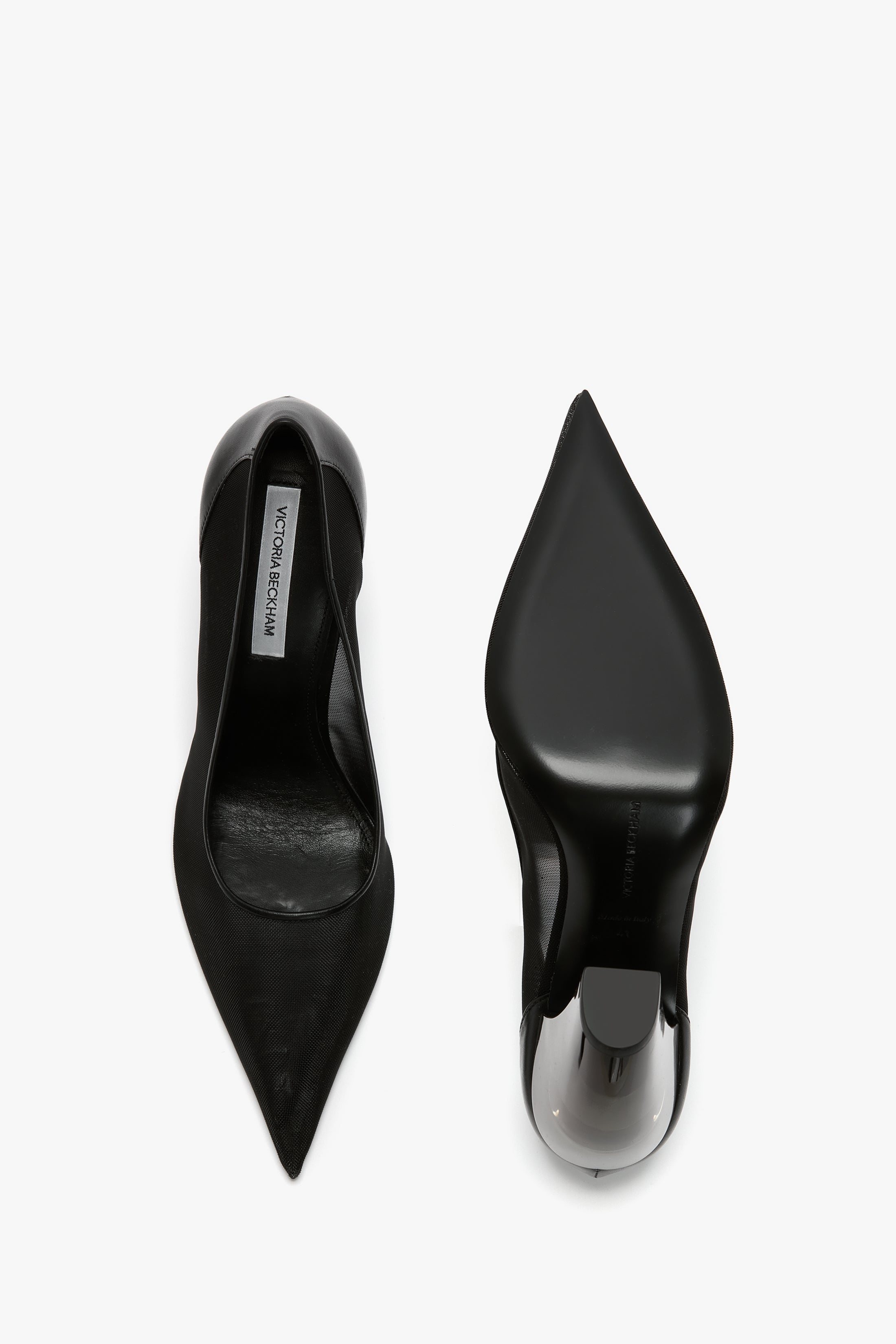 Transparent Heel Mesh Pump In Black - 5