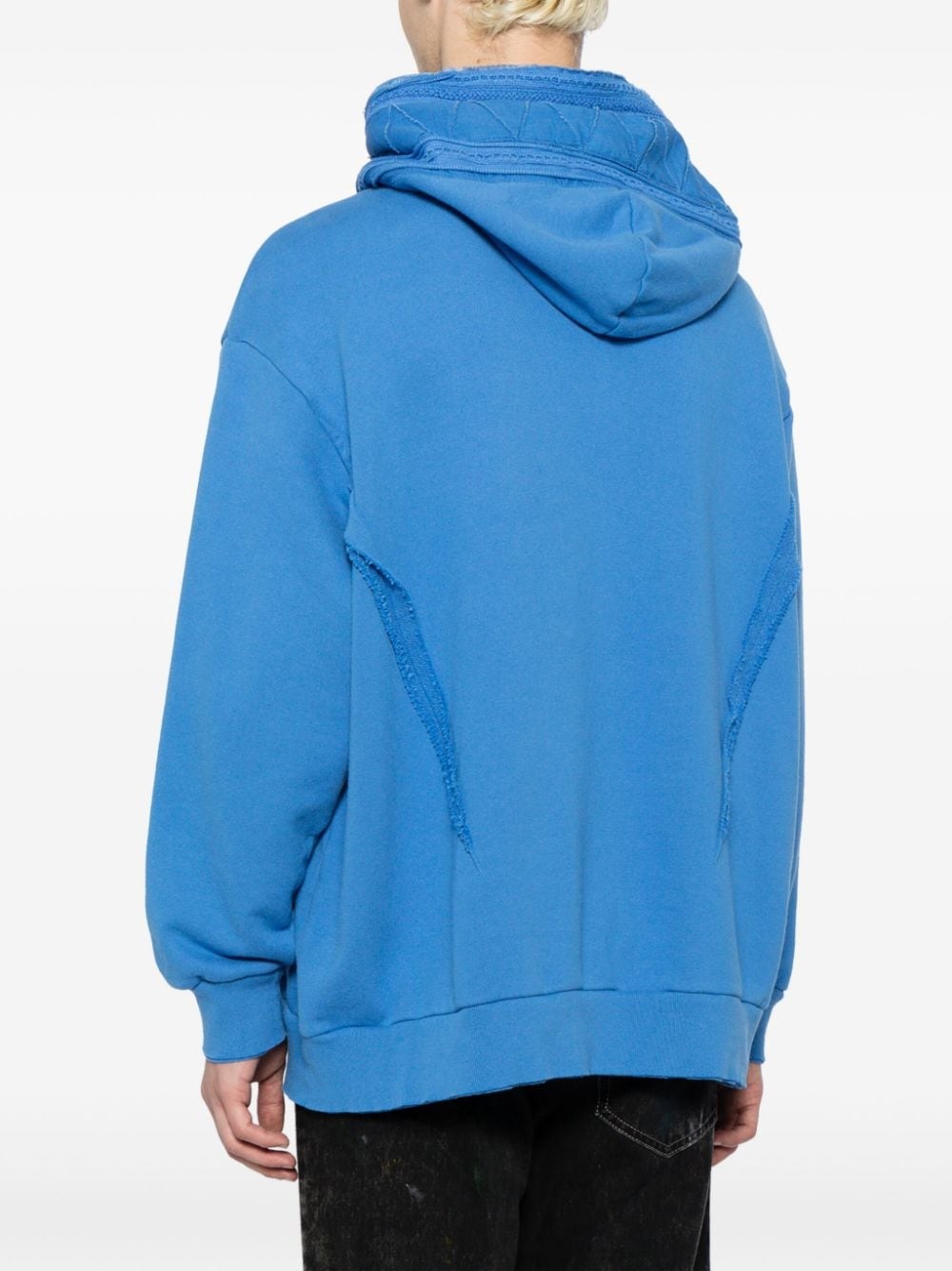 embroidered-trim cotton hoodie - 4