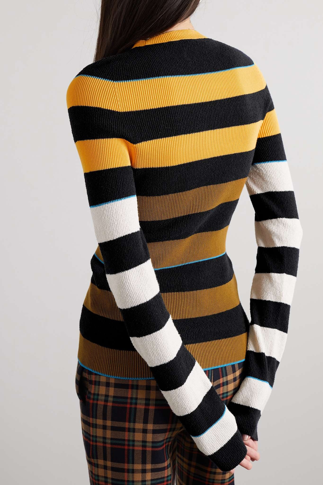 Striped cotton-blend sweater - 3