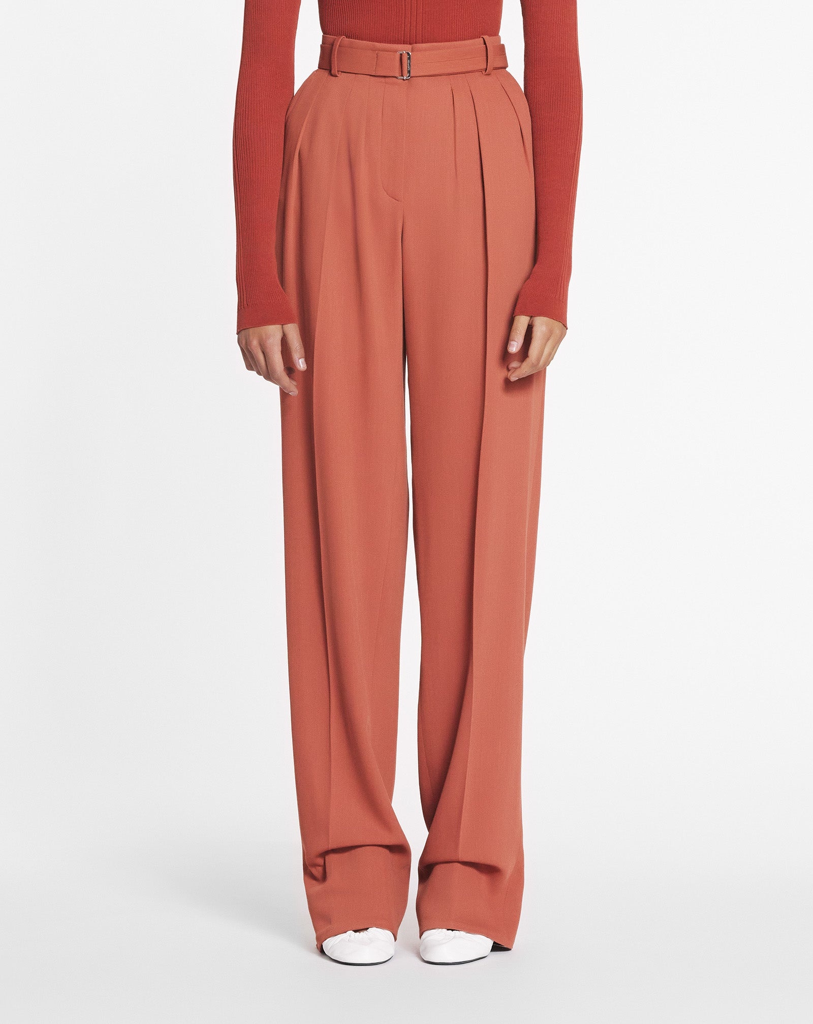 WOOL AND VISCOSE PANTS WITH DARTS - 3