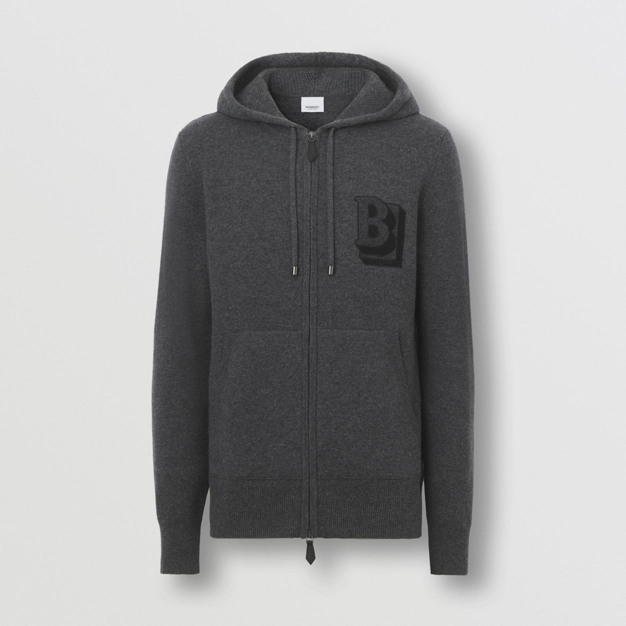 Letter Graphic Cashmere Hooded Top - 1