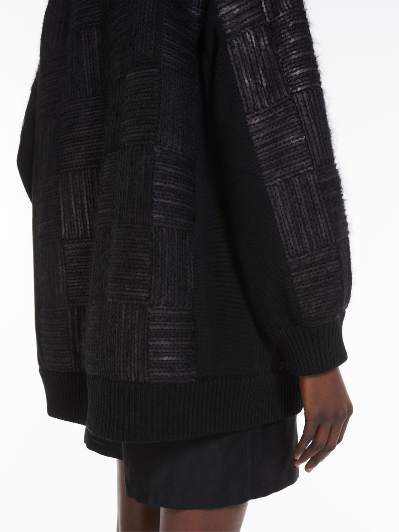 ESTONIA Wool and sequin oversize cardigan 5
