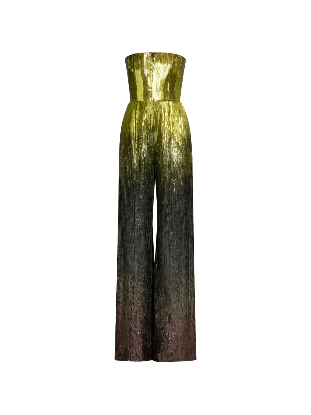 strapless sequin jumpsuit - 1