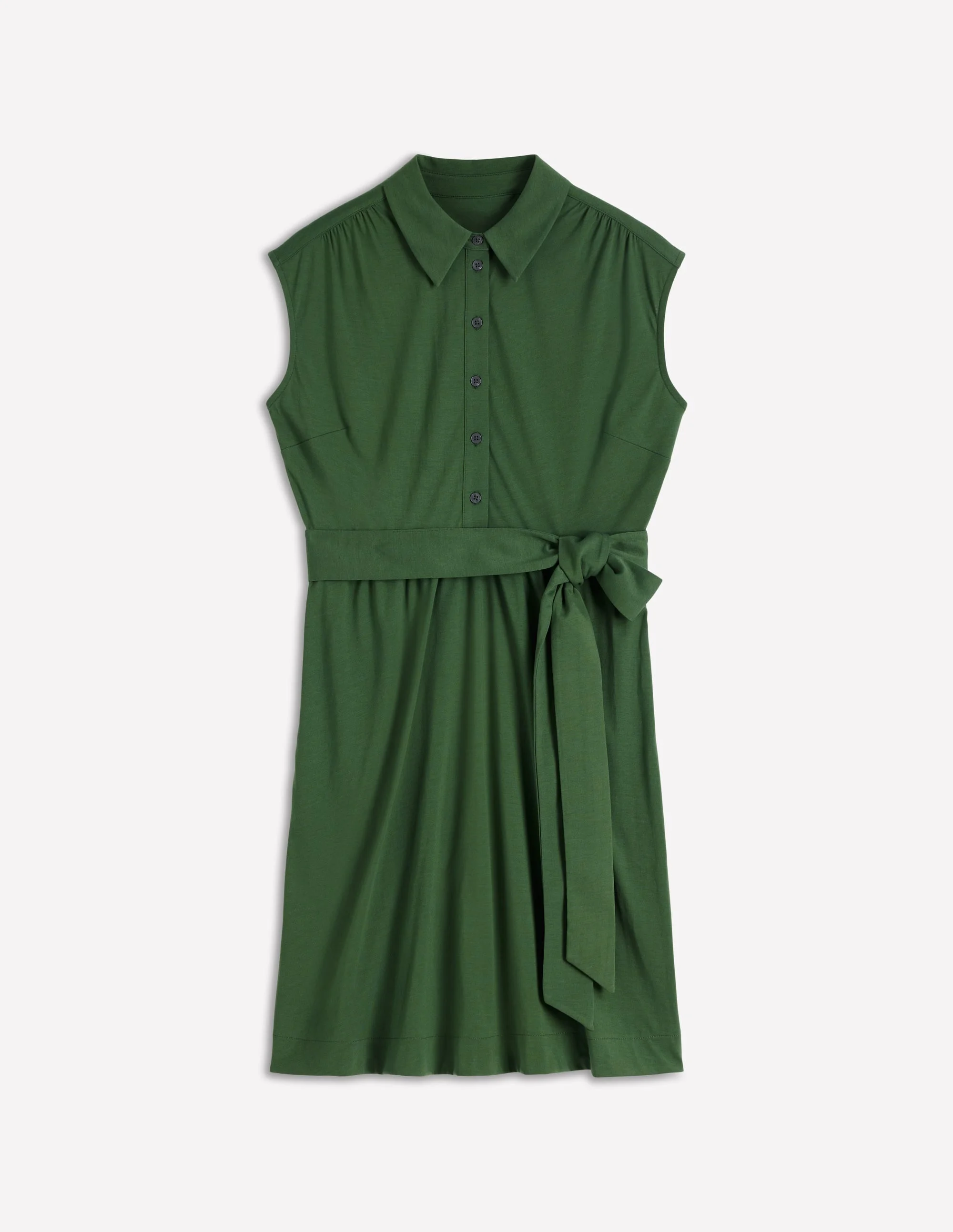 Honor Short Jersey Shirt Dress-Broad Bean - 1