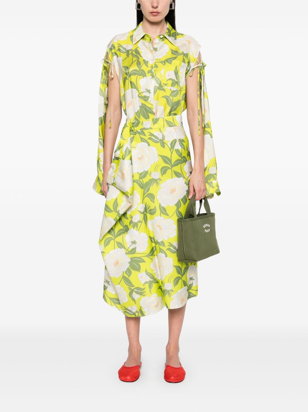 'Kenzo Peonies' midi skirt - 2