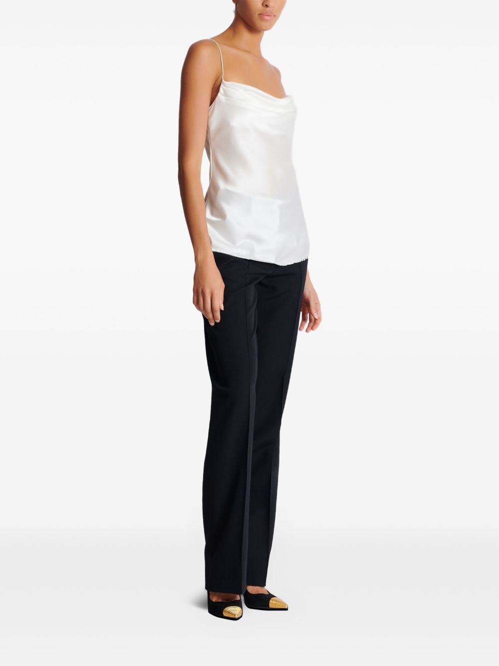 draped satin top - 3