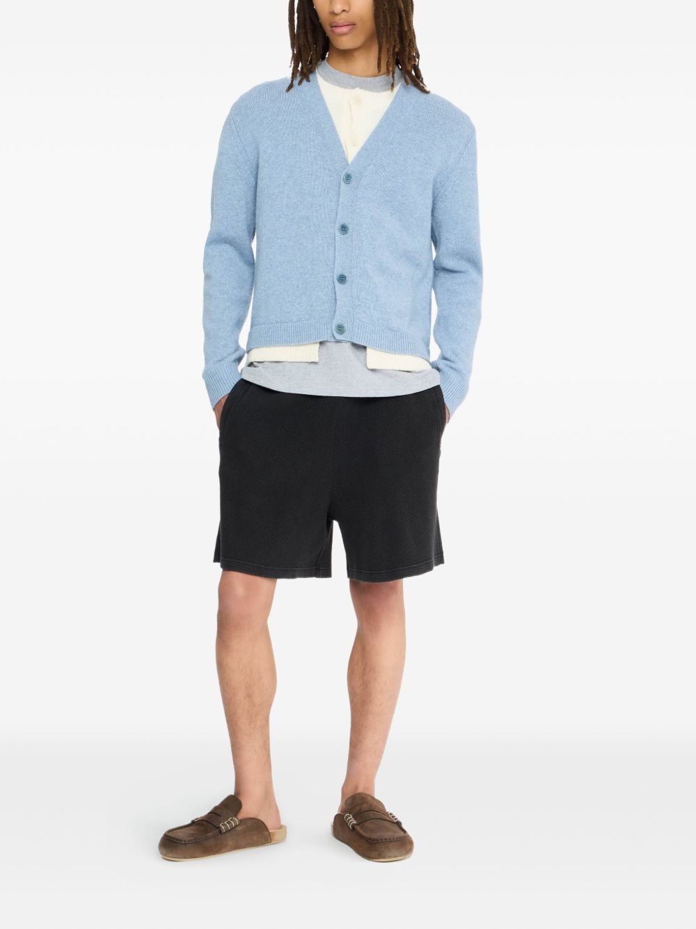 ribbed drawstring shorts - 2