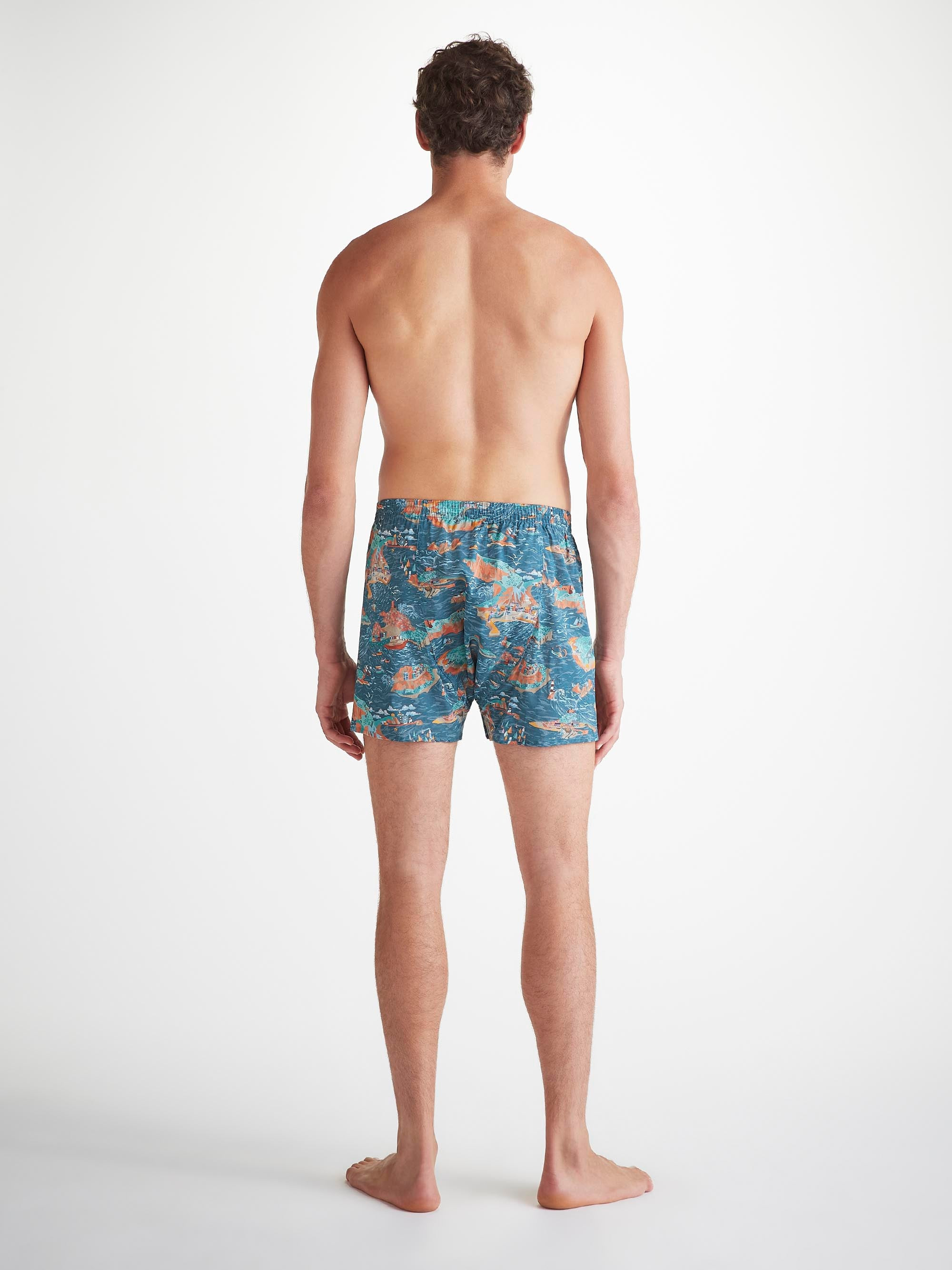 Men's Classic Fit Boxers Cotton Batiste Multi Fisherman Print - 4