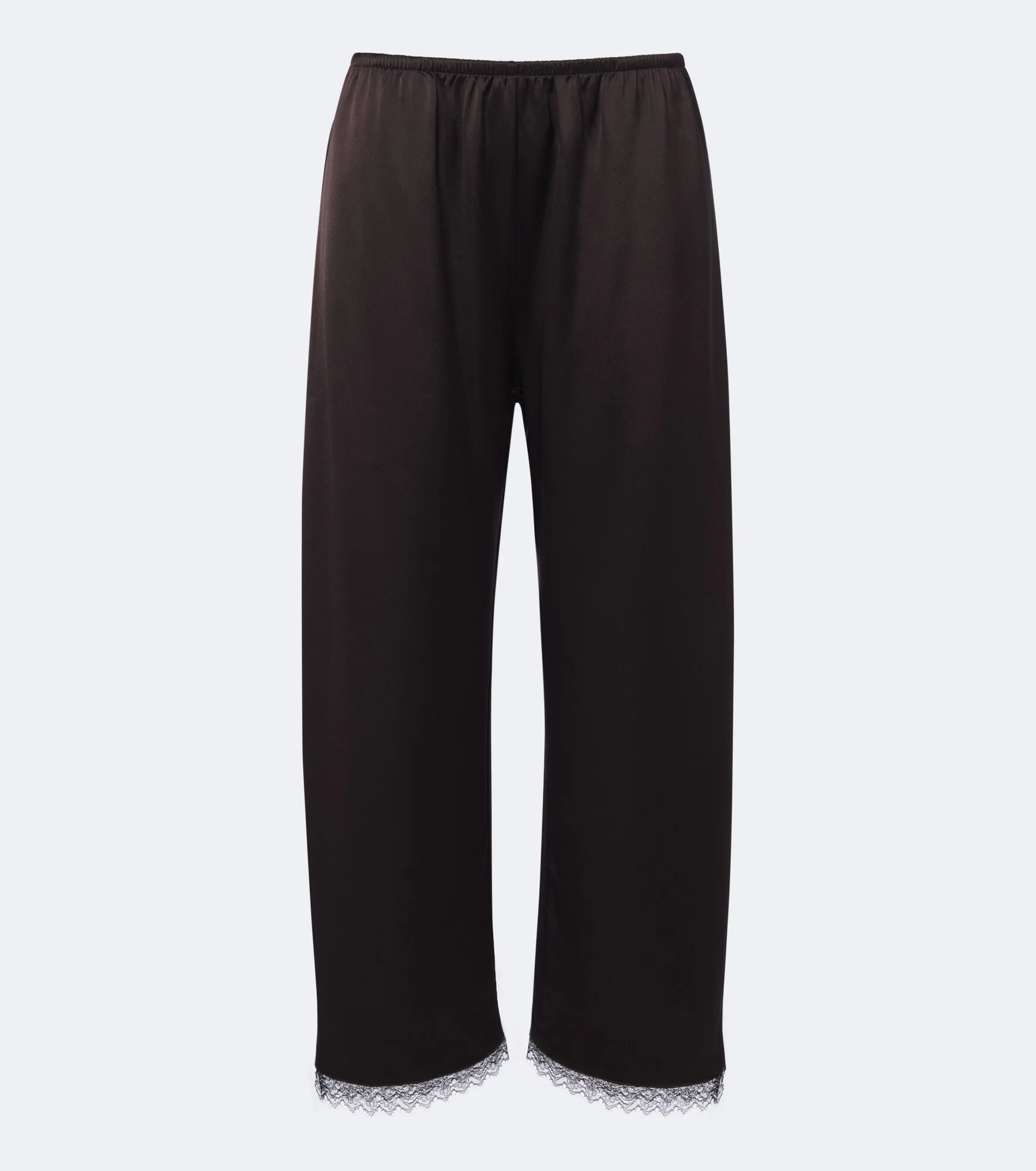 Barb lace-trimmed satin wide-leg pants - 1