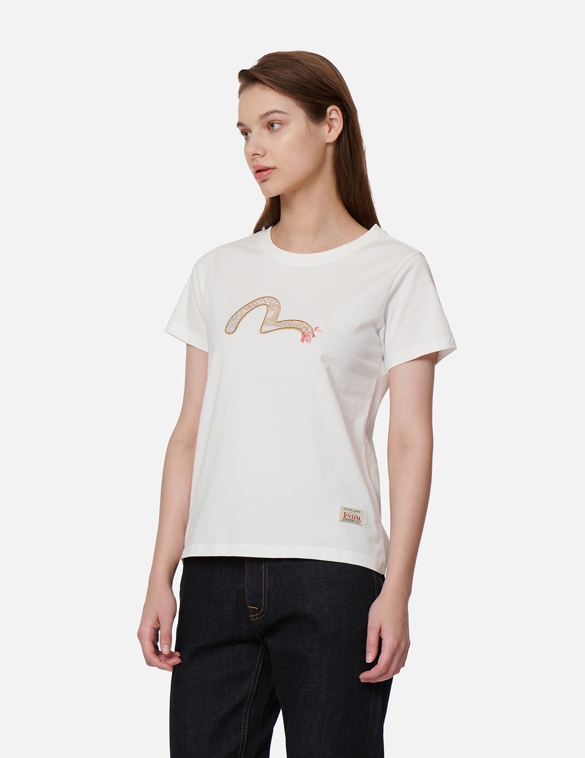 WAVE-PATTERN SEAGULL EMBROIDERY T-SHIRT - 7