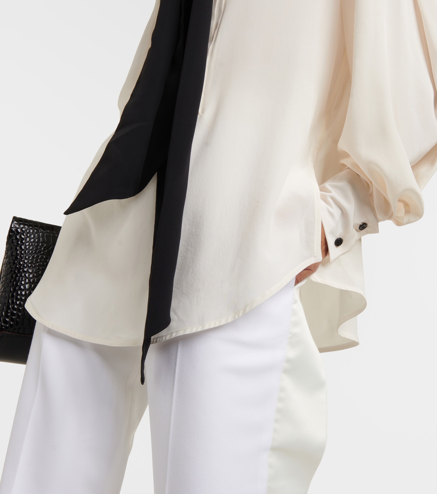 Tie-neck silk blouse - 5